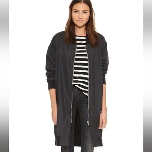 OAK Nylon Long Bomber Jacket - Black - Women’s Size Large